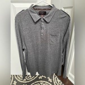 Black Brown 1826 Long sleeve Polo Medium